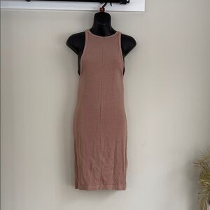 Old Navy Bodycon Ribbed Sleeveless Tan Dress